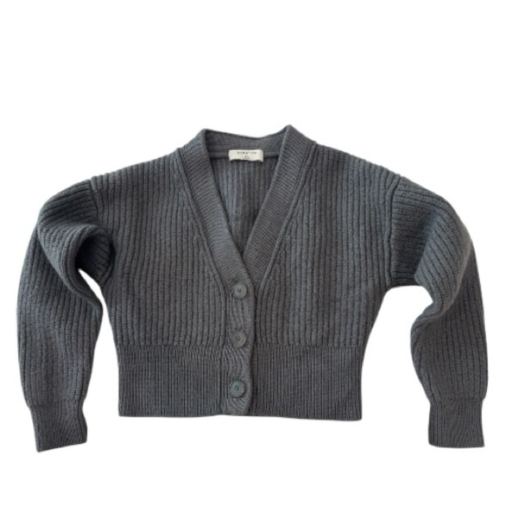 Aritzia Babaton Irving Crop Cardigan Sweater Top 100% Merino Wool XXS